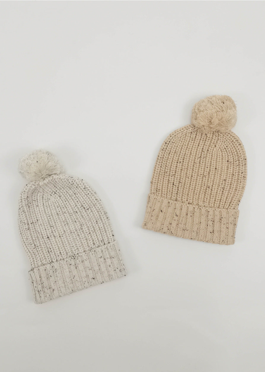 Black Speckled Chunky Knit Beanie