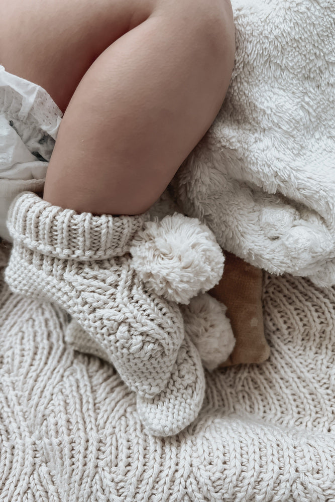 Shell Stitch Blanket Oatmeal