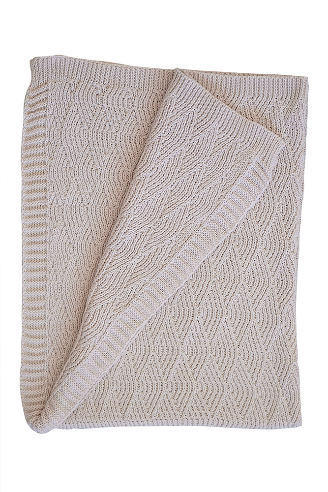 Shell Stitch Blanket Oatmeal