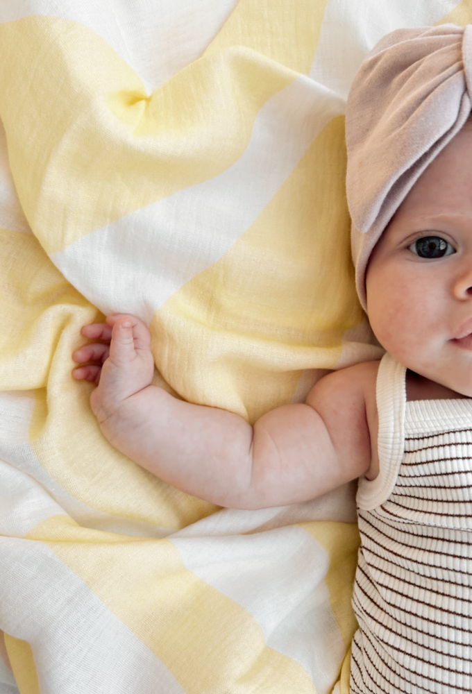 Organic Lemon Sorbet Ripples Swaddle