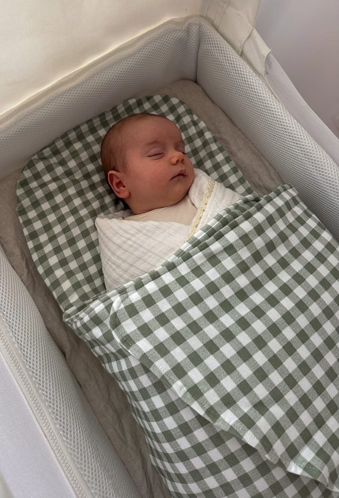 Pre-order Bundl Wool Wrap Sage Gingham due late September