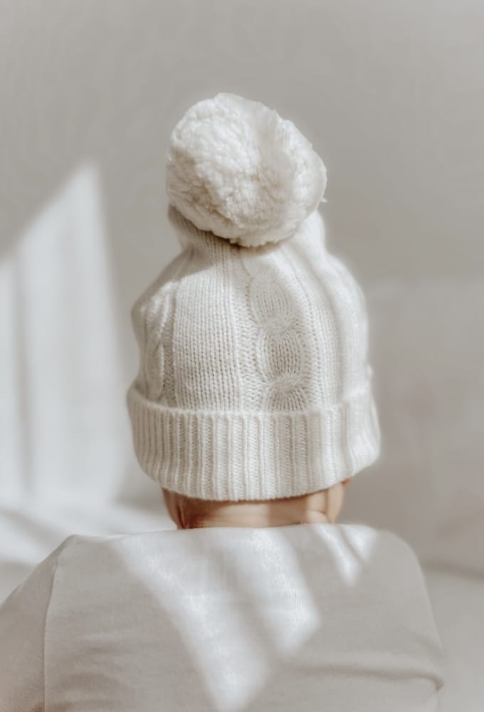 Butter Cream Merino Pom Pom Beanie