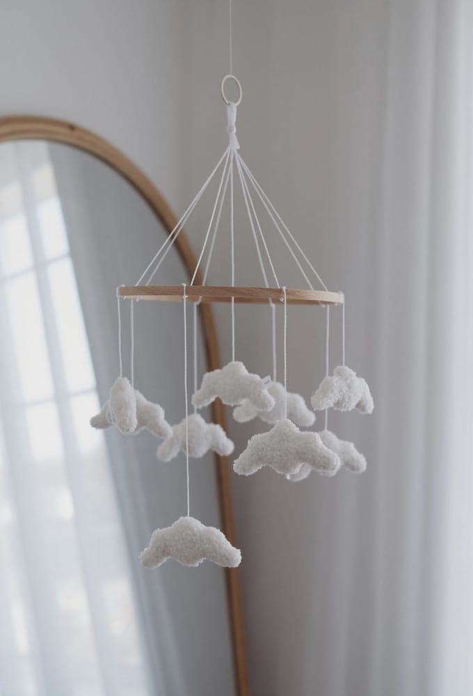 Boucle Clouds Hanging Mobile