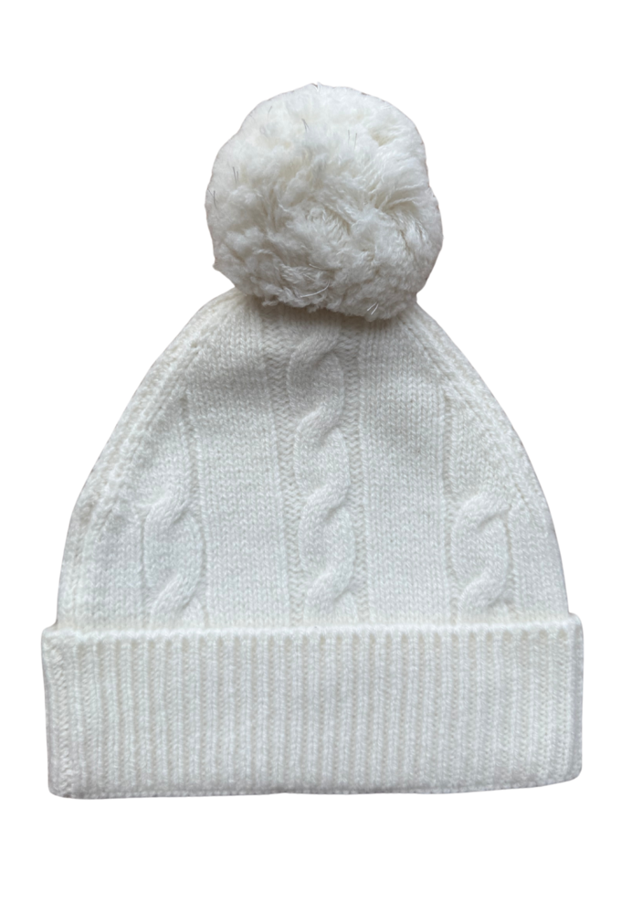 Butter Cream Merino Pom Pom Beanie
