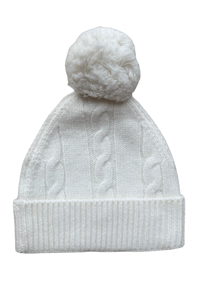 Butter Cream Merino Pom Pom Beanie