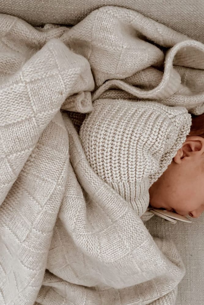 Checkerboard 100% Australian Merino Organic Blanket