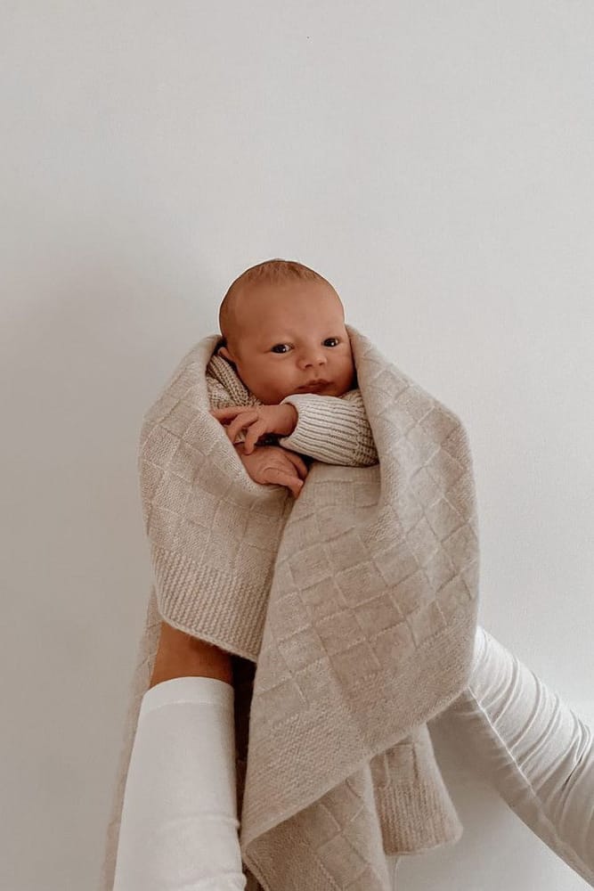 Checkerboard 100% Australian Merino Organic Blanket