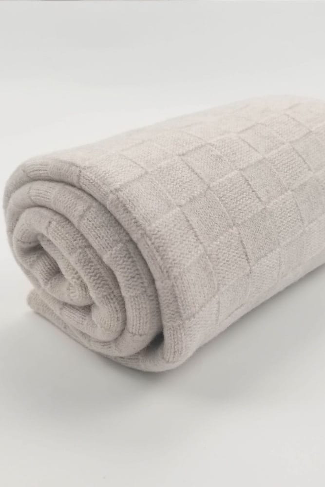 Checkerboard 100% Australian Merino Organic Blanket