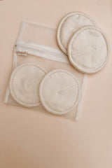 Reusable wool nursing pads with mesh wash laundry bag